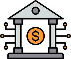 Banking System Line Filled Icon vector