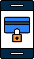 Secure Payment Line Filled Icon vector