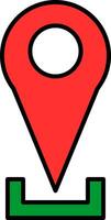 Location Pin Line Filled Icon vector