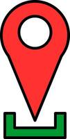 Location Pin Line Filled Icon vector