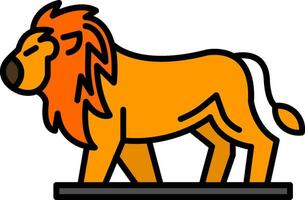 Lion Line Filled Icon vector