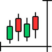 Stock Market Line Filled Icon vector