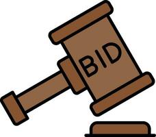 Bid Line Filled Icon vector