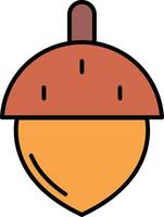 Acorn Line Filled Icon vector