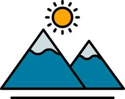 Mountain Line Filled Icon vector