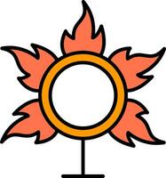 Ring Of Fire Line Filled Icon vector