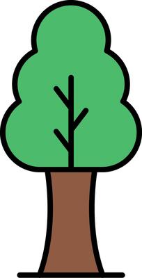 Tree Line Filled Icon
