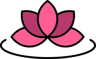 Lotus Line Filled Icon vector