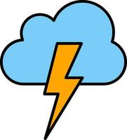 Lightning Line Filled Icon vector