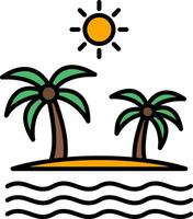 Island Line Filled Icon vector