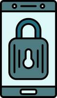 Lock Line Filled Icon vector