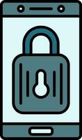 Lock Line Filled Icon vector