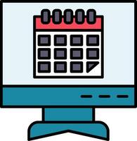 Calendar Line Filled Icon vector