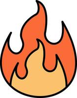 Flame Line Filled Icon vector