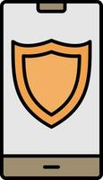 Shield Line Filled Icon vector