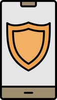 Shield Line Filled Icon vector