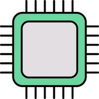 CPU Line Filled Icon vector