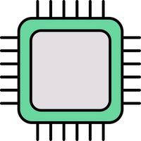 CPU Line Filled Icon vector