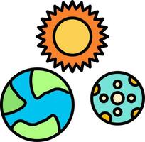 Solar System Line Filled Icon vector