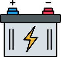 Car Battery Line Filled Icon vector