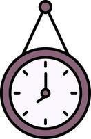 Wall Clock Line Filled Icon vector