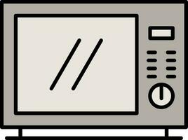 Microwave Line Filled Icon vector