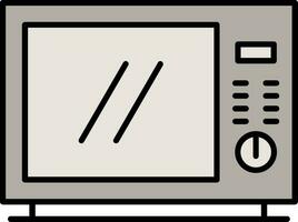 Microwave Line Filled Icon vector