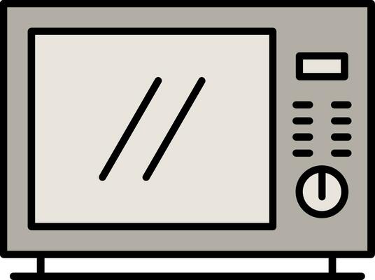 Microwave Line Filled Icon