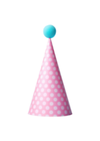 AI generated Pink Birthday Hat with Blue Pom-Pom png