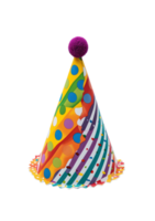 ai generado vistoso fiesta sombrero en transparente antecedentes png