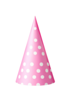 ai généré rose polka point anniversaire chapeau isolé png