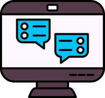 Chat Bubble Line Filled Icon vector