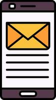 Email Line Filled Icon vector