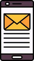 Email Line Filled Icon vector