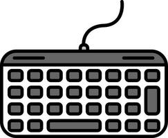teclado línea lleno icono vector