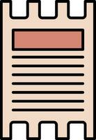 Ticket Line Filled Icon vector