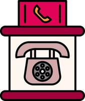 teléfono cabina línea lleno icono vector