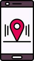 Location Line Filled Icon vector