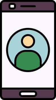 User Line Filled Icon vector