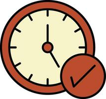 Time Management Line Filled Icon vector