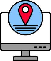 Location Line Filled Icon vector