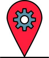 Localization Line Filled Icon vector
