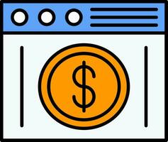 Budget Line Filled Icon vector