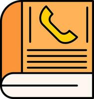 Contact Book Line Filled Icon vector