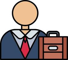 Businessman Line Filled Icon vector