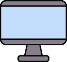 icono lleno de línea de monitor vector