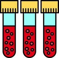 Blood Test Line Filled Icon vector