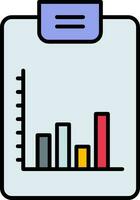 Bar Chart Line Filled Icon vector