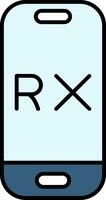 rx línea lleno icono vector