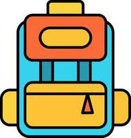 Backpack Line Filled Icon vector